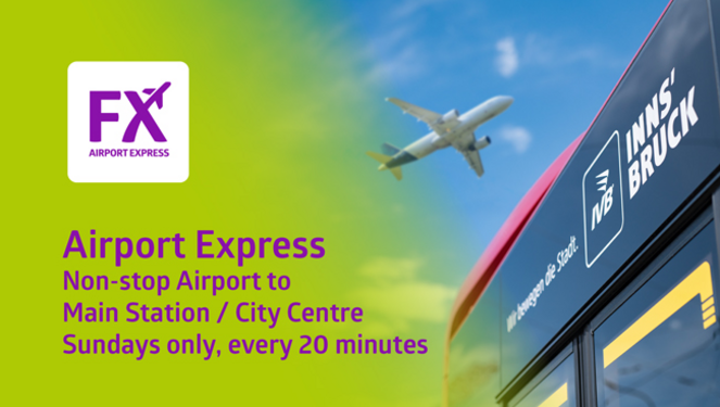 Airport Express – Non-stop Airport to Main Station / City Centre, sundays only, every 20 minutes