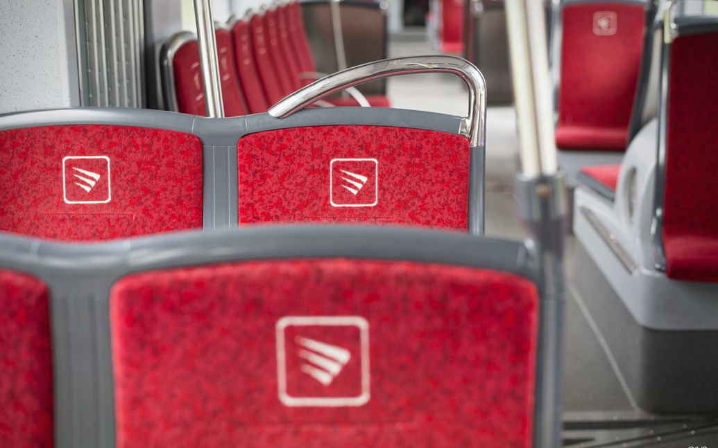 IVB tram: interior view of seating