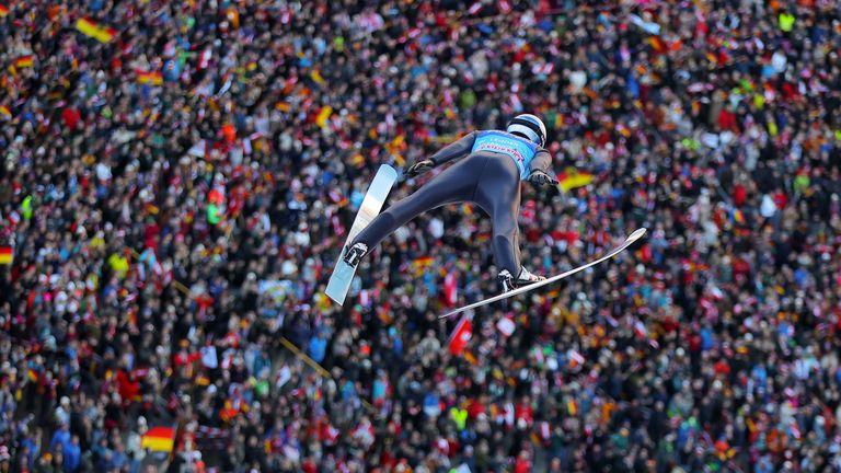 Skispringer beim Bergiselspringen
