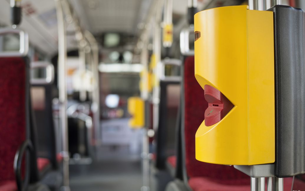 IVB tram: close-up of ticket validator on tram