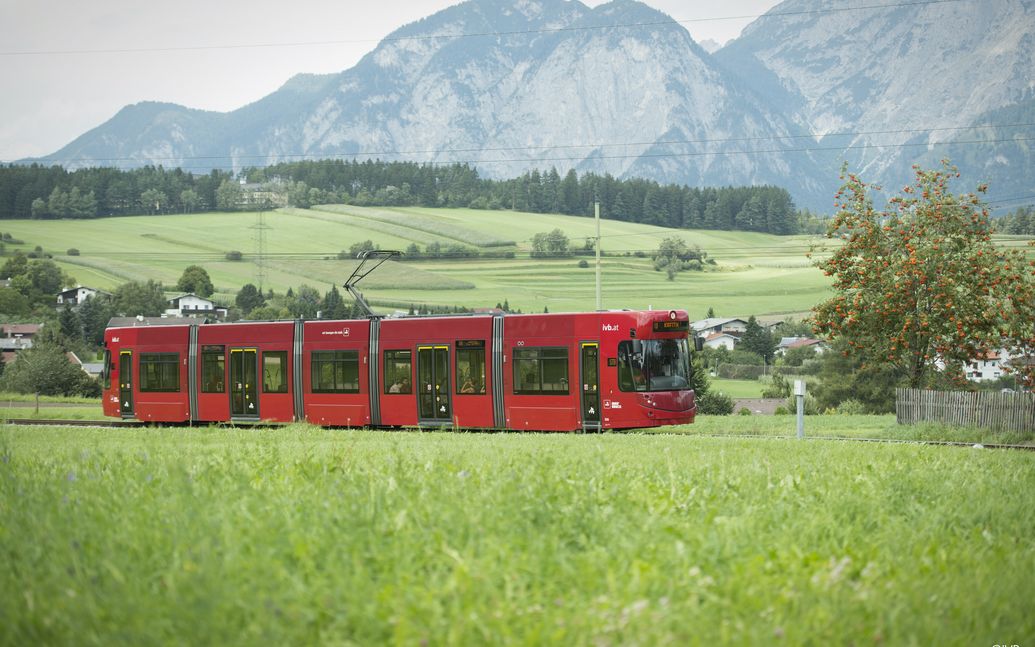 IVB tram in natural landscape